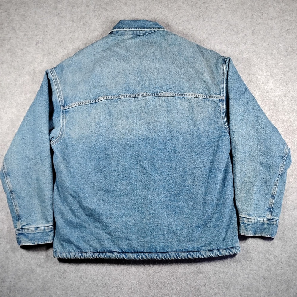 GAP Denim Diet Coke Sherpa Lined Jacket Mens Medium Blue Wash 513799-00 FAL24 - Picture 13 of 14